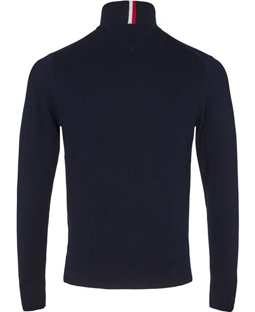 Se Tommy Hilfiger Pima ORG CTN Cashmere ZIP Mock Mand Desert Sky Turtlenecks Str L Cashmere - hos Magasin ved Magasin