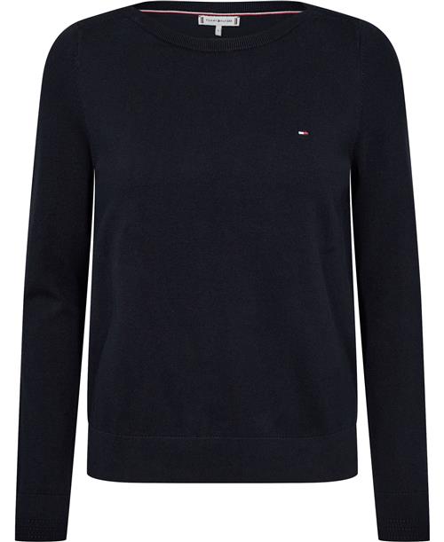 Se Tommy Hilfiger CO Jersey Stitch Boatnk Sweater Kvinde Desert Sky Sweaters Str XL - hos Magasin ved Magasin