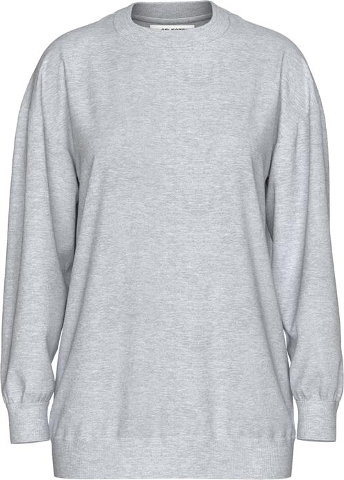 Se Selected Femme Slfgia Yrsa LS Crew Neck Sweat Noos Kvinde Grå Sweatshirts Str L - hos Magasin ved Magasin