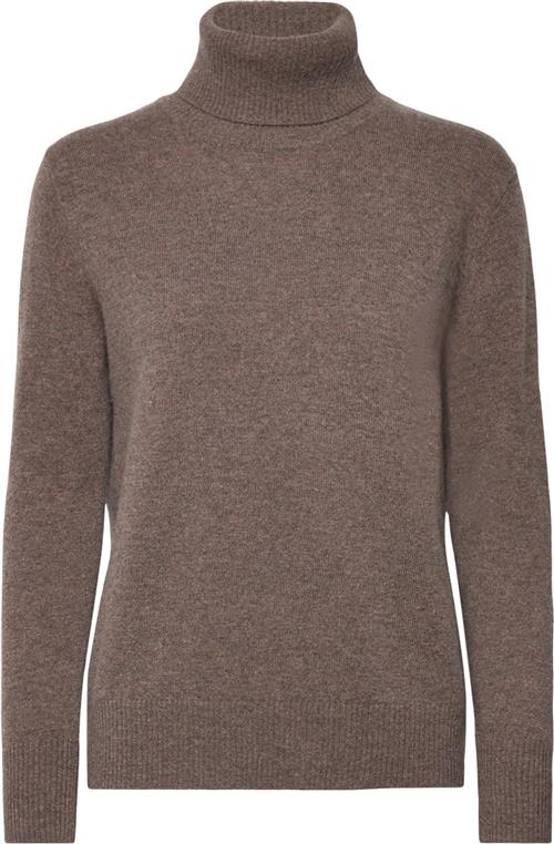 Se Rosemunde Wool & Cashmere Pullover Kvinde Brown Grey Mel Rullekraver Str L Cashmere - hos Magasin ved Magasin