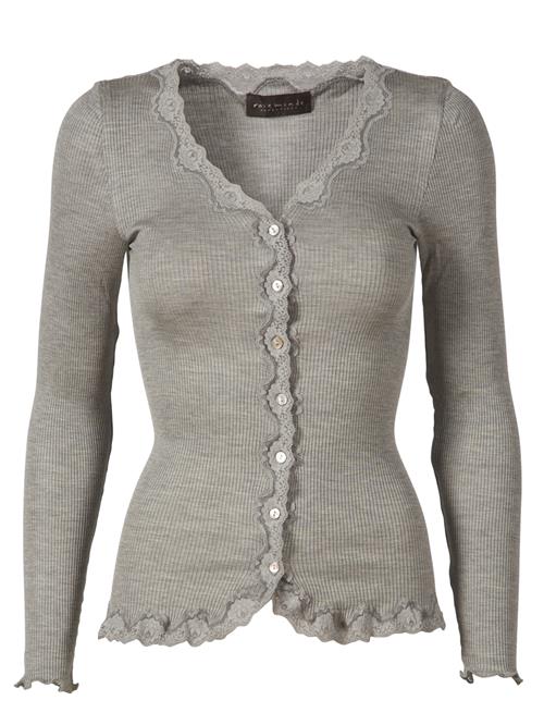 Rosemunde Silk Cardigan Regular ls W/rev Vint Kvinde Grå Cardigans Str S - Bomuld hos Magasin