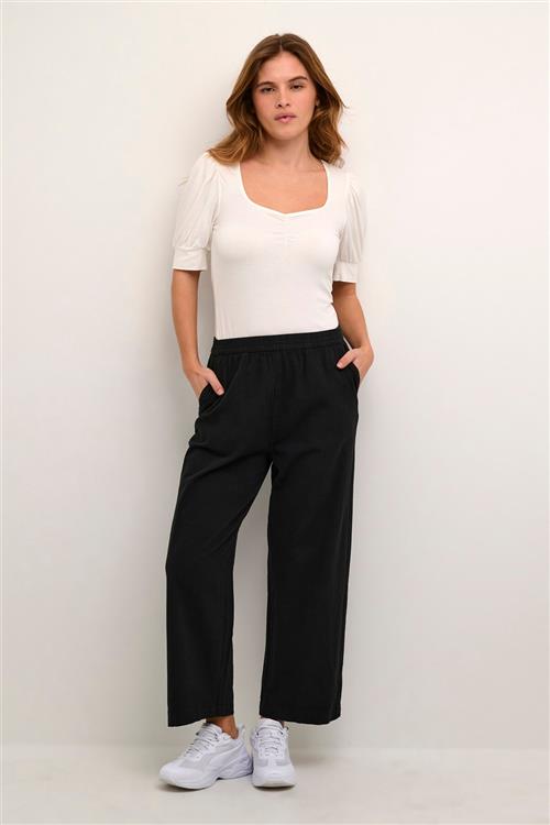 Se Kaffe Kanaya Culotte Pants Kvinde Black Deep Bukser Med Brede Ben Str 40 - hos Magasin ved Magasin