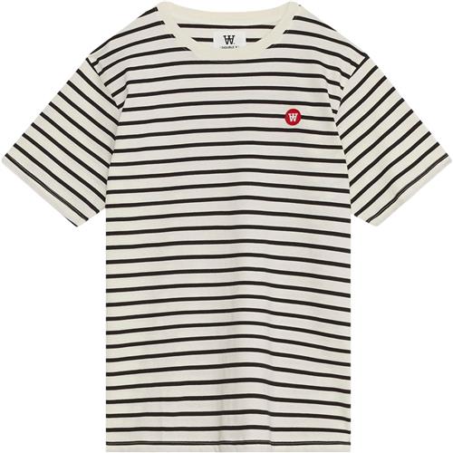 Se Wood Wood Ace Badge Tshirt Mand Off-white/black Stripes Kortærmede T-shirts Str L - Bomuld hos Magasin ved Magasin