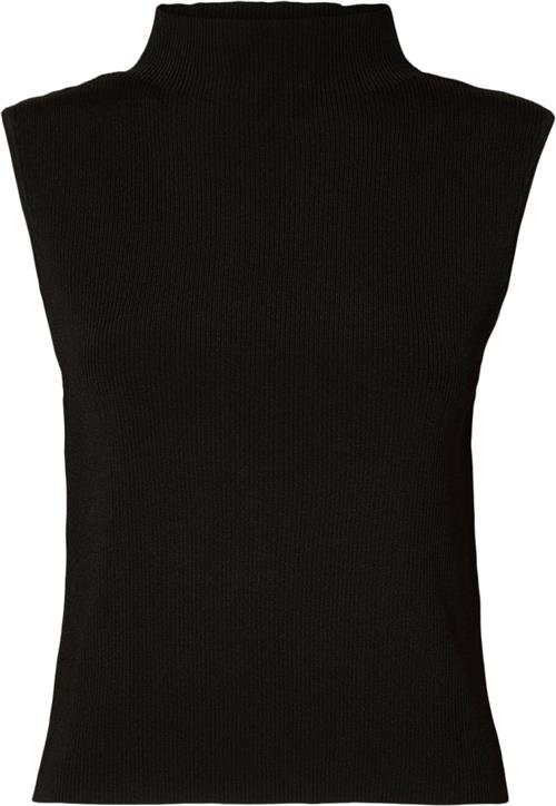 Se Selected Femme Slfcaro SL Knit TOP Kvinde Sort Toppe Str XL - hos Magasin ved Magasin