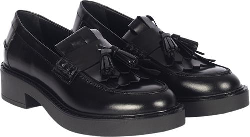 ANGULUS Chunky Penny Loafer med Frynser og Kvinde 1835 Black Loafers Str 41 - hos Magasin