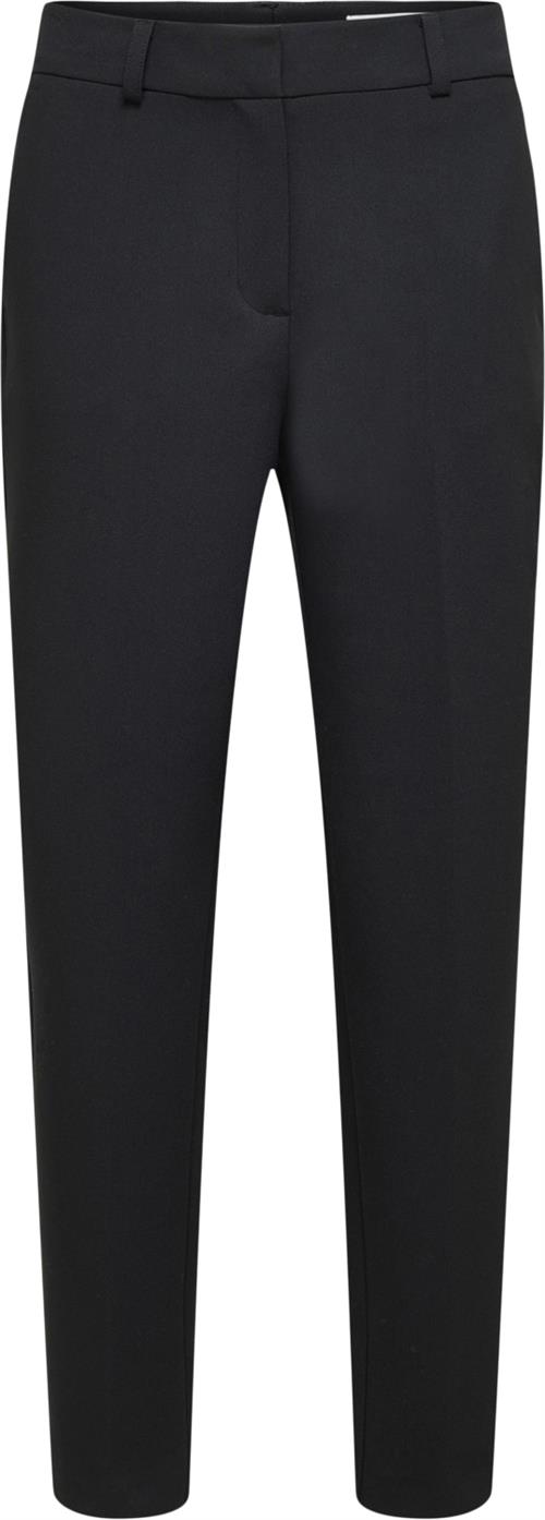 Selected Femme Slfritaria MW Cropped Pant Black N Kvinde Sort Bukser Med Smalle Ben Str 38 - hos Magasin