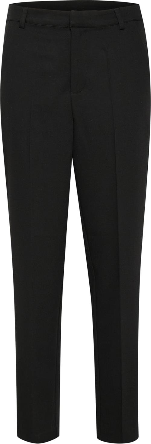 Kaffe Kasakura Zipper Pants Kvinde Black Deep Bukser Med Lige Ben Str 46 - hos Magasin