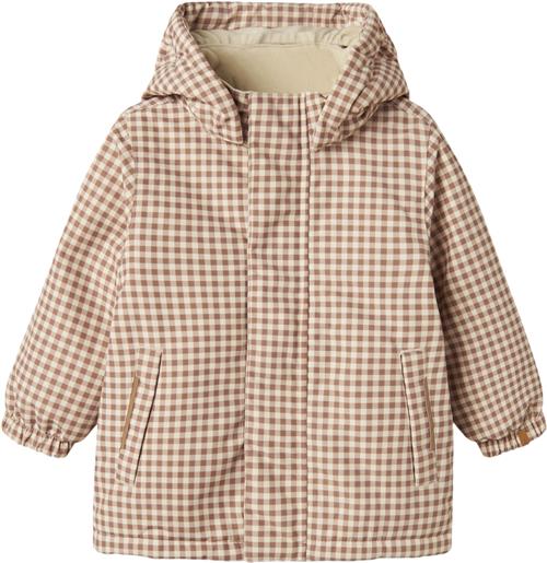 Lil' Atelier Nmflasnow10 Jacket AOP 1FO LIL Str 110 Piger - Sandshell Vinterjakker hos Magasin