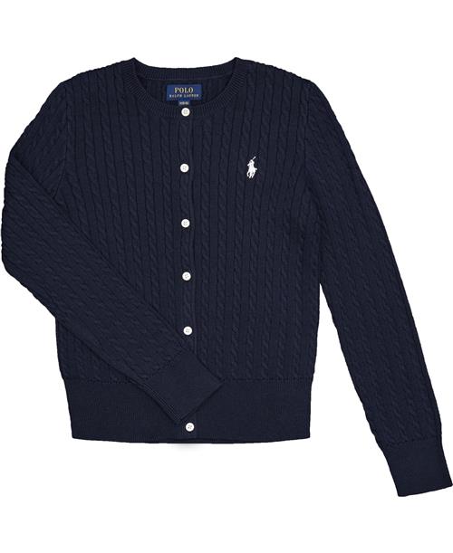 Se Polo Ralph Lauren Minicable Cotton Cardigan Str 9M / 9-12 mdr Drenge - Blå Cardigans hos Magasin ved Magasin