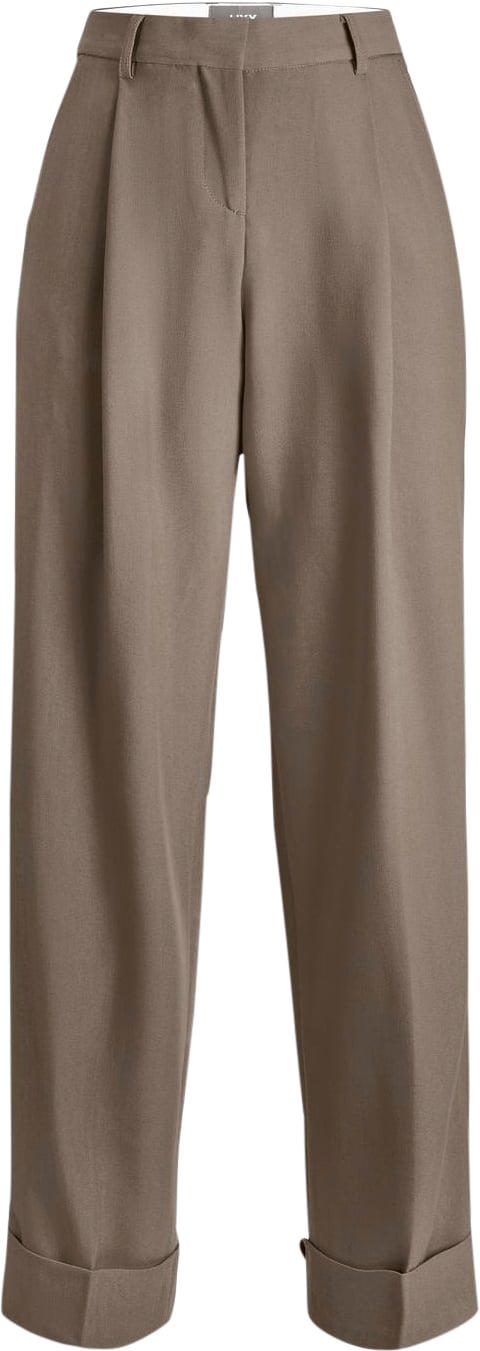 JJXX Jxmary Pleat FU MW Pant TLR Noos Kvinde Brindle Bukser Med Lige Ben Str "31/""32" - hos Magasin