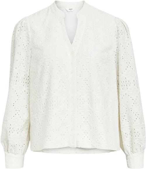 Object Objfeodora Marika L/S Shirt Noos Kvinde Cloud Dancer Langærmede Skjorter Str XS - hos Magasin