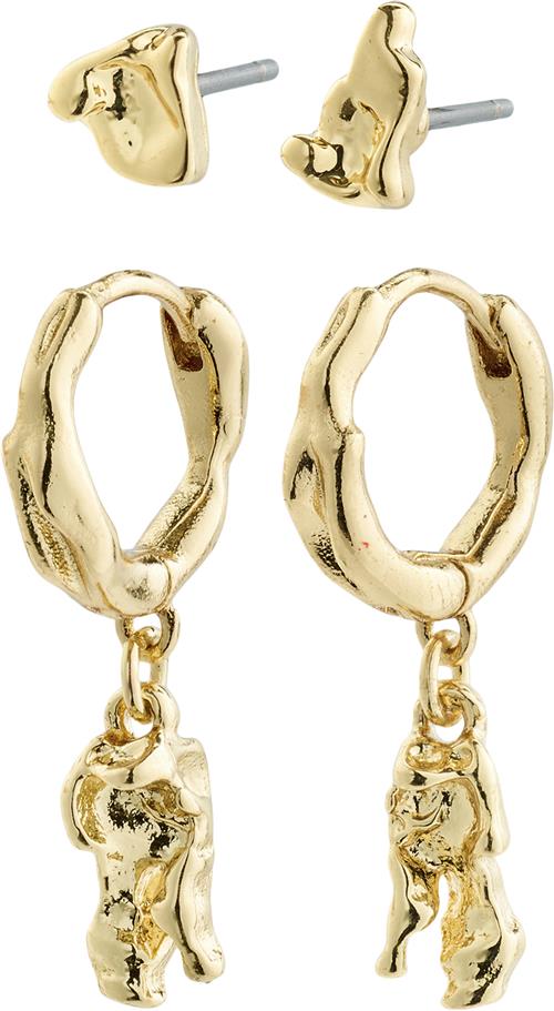 Se Pilgrim SEA Recycled Earrings, 2in-1 set, Gold-plated one size - Creoler hos Magasin ved Magasin