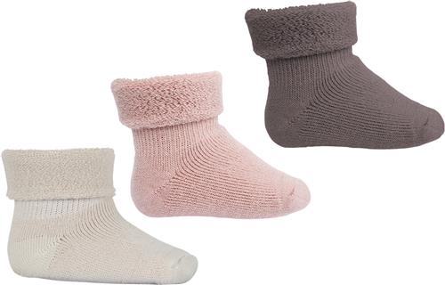 mpKids Wool Baby Socks 3-pack Str 17/18 - Wood Rose Strømper Uld hos Magasin