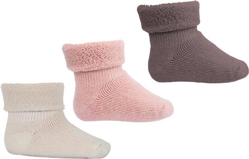 mpKids Wool Baby Socks 3-pack Str 22/24 - Wood Rose Strømper Uld hos Magasin