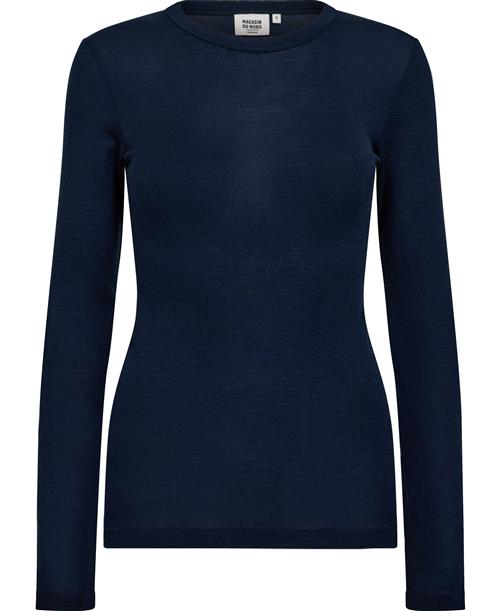 Magasin du Nord Collection Magasin Cilla 1 RWS Merino Wool Kvinde Night Sky Langærmede Bluser Str L Merino