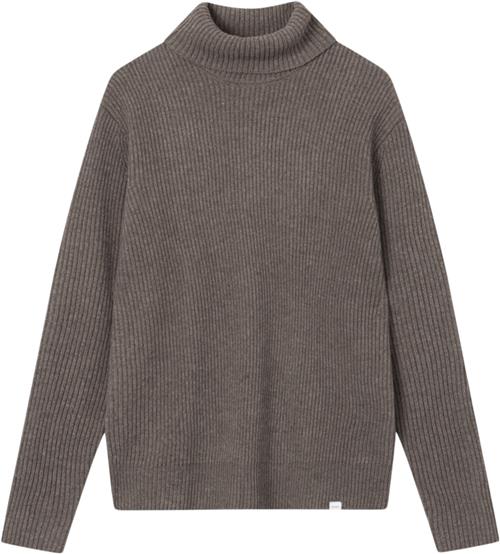 Se Les Deux Eddie Wool Rib Rollneck Knit Mand Mountain Grey Mélange Sweaters Str S - Merino hos Magasin ved Magasin