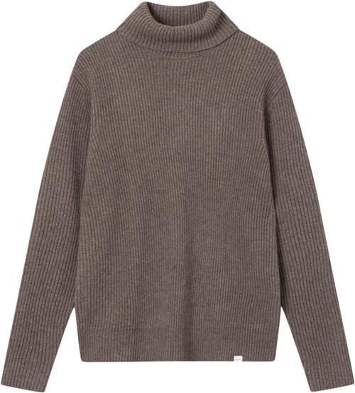 Les Deux Eddie Wool Rib Rollneck Knit Mand Mountain Grey Mélange Sweaters Str XXL - Merino hos Magasin