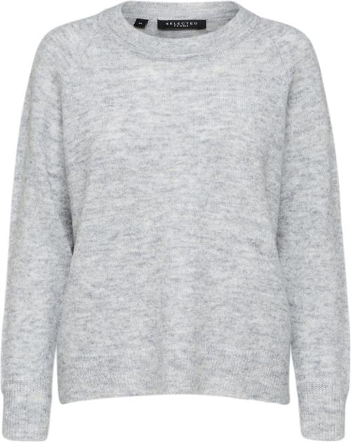 Selected Femme Slflulu LS Knit Oneck Noos Kvinde Grå Sweaters Str XS - hos Magasin