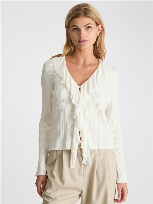 Neo Noir Sahni Knit Blouse Kvinde Off White Langærmede Bluser Str 40 - hos Magasin