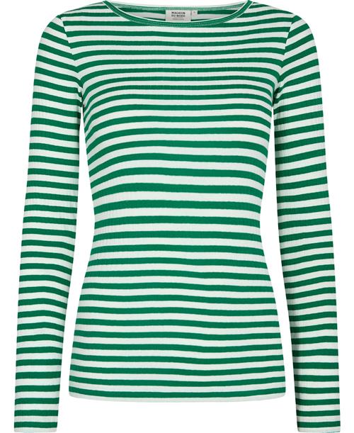 Magasin du Nord Collection Magasin Milla 1G Kvinde Green Tambourine / Star White Stripe Langærmede Tshirts Str XS Bomuld