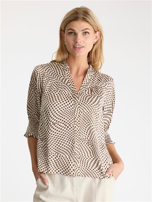 Neo Noir Diana Vibrant Dot Blouse Kvinde Brown Langærmede Bluser Str 40 - hos Magasin