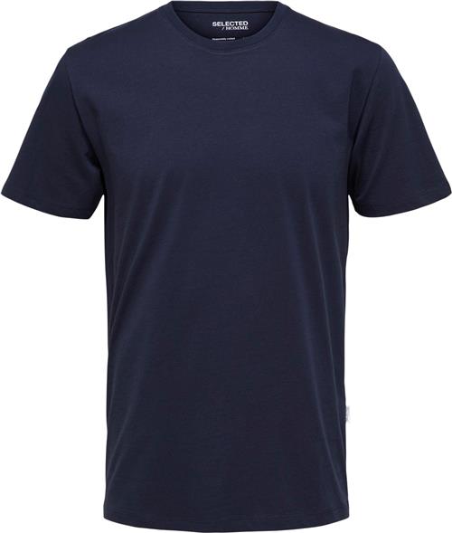 Selected Homme Slhaspen SS Oneck TEE W Noos Mand Blå Kortærmede T-shirts Str L - hos Magasin