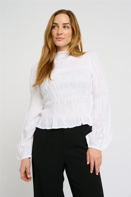 Se Cream Crhenva Blouse Kvinde Snow White Langærmede Bluser Str 40 - hos Magasin ved Magasin