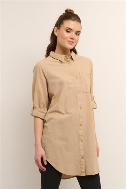 Se Kaffe Kanaya Shirt Tunic Kvinde Classic Sand Tunikaer Str 42 - Bomuld hos Magasin ved Magasin