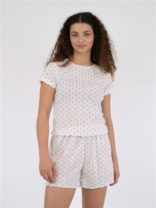 Se Neo Noir Lonnie Pointelle Heart Top Kvinde White Toppe Str 44 - hos Magasin ved Magasin