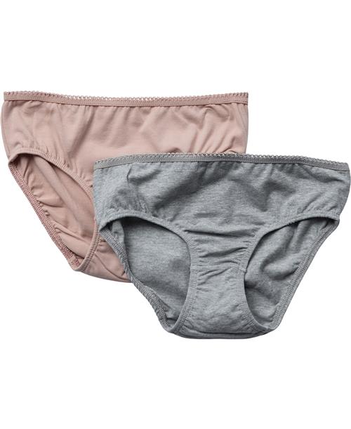 BAKITO by Magasin Du Nord Collection BAKITO by Magasin Girls Briefs 2pack Str 8 Light Grey Melange Underbukser Bomuld