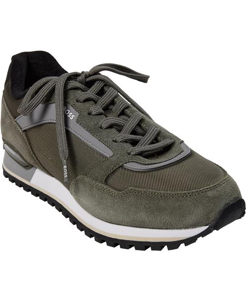 BOSS Parkourl_Runn_Sdnyt Mand Dark Green Sneakers Str 46 - hos Magasin