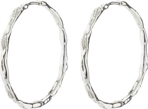 Pilgrim Eddy Recycled Organic Shaped Maxi Hoops Silverplated One size - Creoler hos Magasin