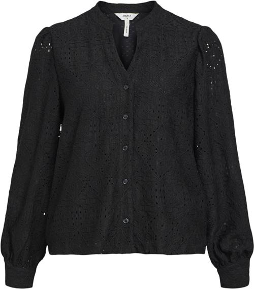 Object Objfeodora Marika L/S Shirt Noos Kvinde Black Langærmede Skjorter Str S - hos Magasin