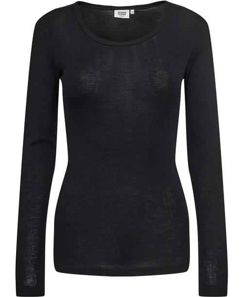 Magasin du Nord Collection Magasin Celia 3 100 RWS Merino Wool Kvinde Black Langærmede Tshirts Str XL Merino