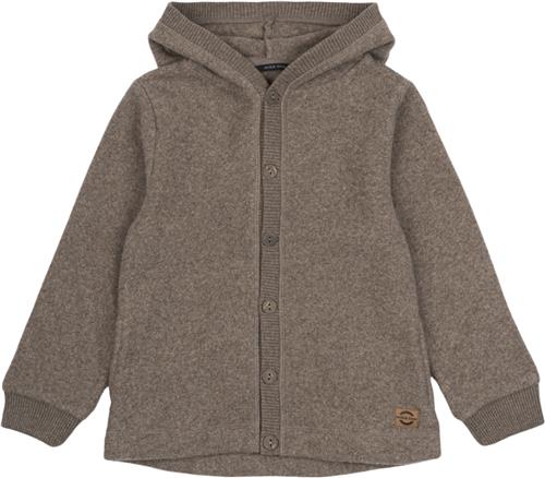 Se Mikk-Line Cotton Fleece Cardigan w Hood Str 80 - Melange Denver Fleece Bomuld hos Magasin ved Magasin