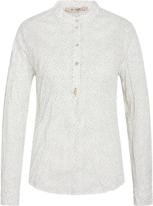 Rue de Femme Dot Shirt RdF Kvinde Sand Langærmede Skjorter Str S - hos Magasin