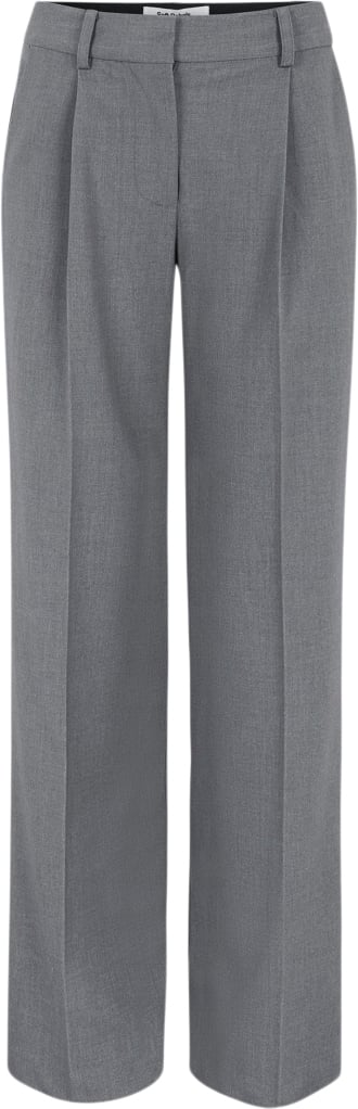 Soft Rebels Srvilja Midwaist Loose Pant Kvinde Medium Grey Melange Bukser Str S - hos Magasin