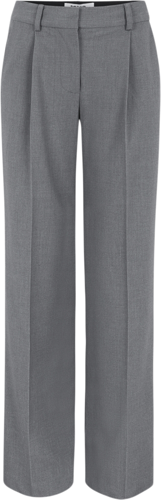 Soft Rebels Srvilja Midwaist Loose Pant Kvinde Medium Grey Melange Bukser Str M - hos Magasin