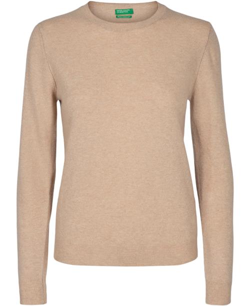 United Colors of Benetton Sweater L/S Kvinde Sand Sweaters Str XS - hos Magasin