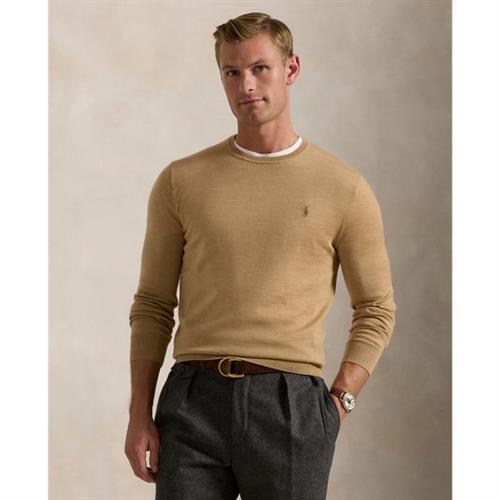 Se Polo Ralph Lauren 2/30 Merino WL Rwslsl-plo Mand Camel Melange Sweaters Str M Merino - hos Magasin ved Magasin