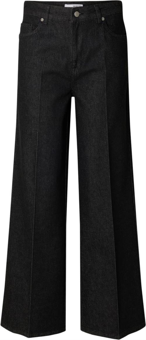 Selected Femme Slfcora HW Denim Pant Kvinde Black Denim/rinse Jeans Str "30/""32" Denim - hos Magasin