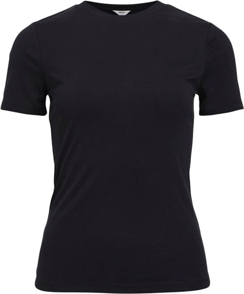 Se Object Objannie RIB S/S TOP Noos Kvinde Black Kortærmede T-shirts Str L - hos Magasin ved Magasin