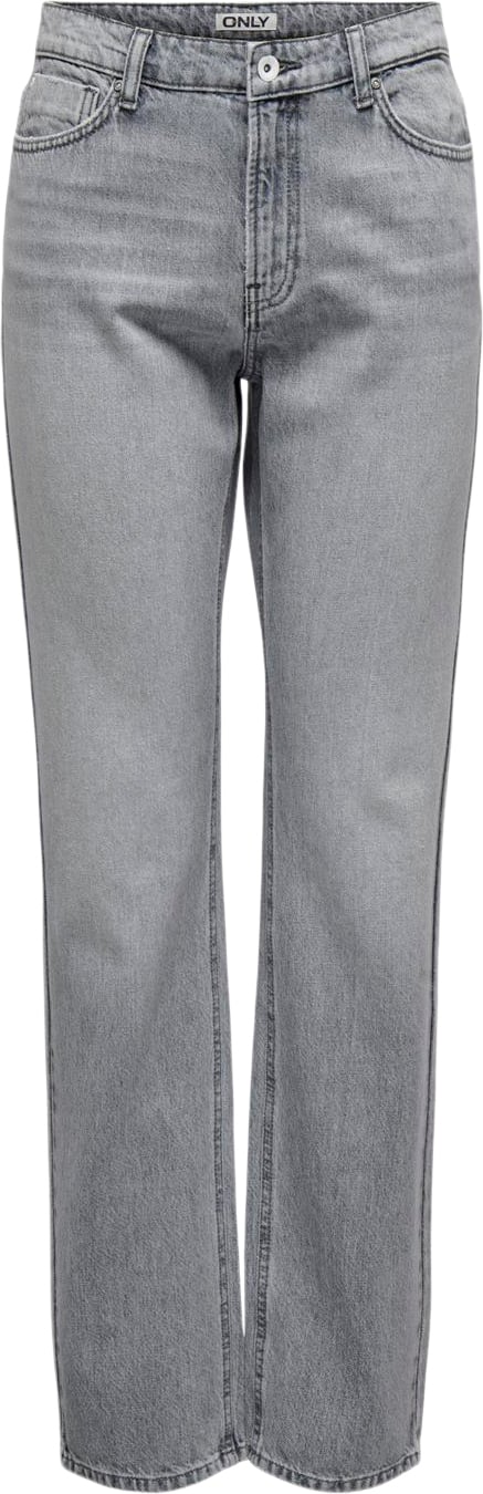 Se ONLY Onljaci MW Straight DNM Sty672 Kvinde Medium Grey Denim Straight Jeans Str "30/""32" - hos Magasin ved Magasin