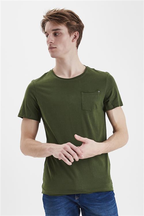 Blend Bhnoel Tee Noos Mand Forest Green Kortærmede T-shirts Slim Fit Str L - hos Magasin