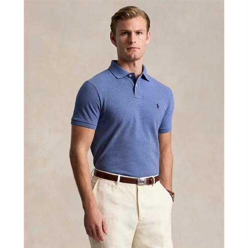 Polo Ralph Lauren Custom Slim Fit Mesh Polo Shirt Mand Faded Royal Heather/c7941 Kortærmede Poloer Str M - Bomuld hos Magasin