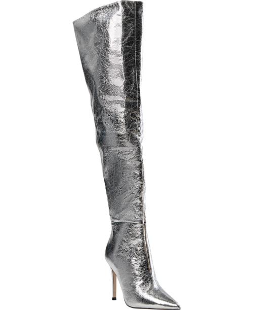 Steve Madden Epic Boots Kvinde Silver Langskaftede Støvler Str 42 - hos Magasin