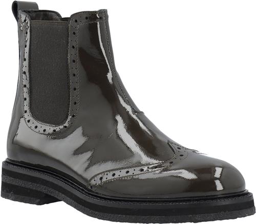 Cashott Casbetty Brogue Chelsea Boot Patent Kvinde Coffee Ankelstøvler Str 41 - hos Magasin