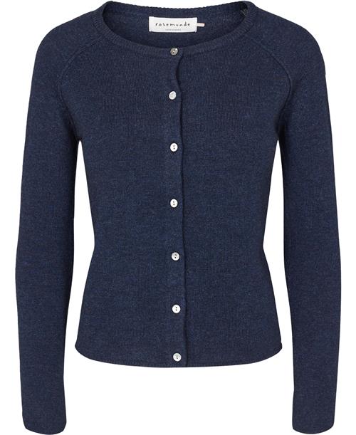 Rosemunde Cashmere Cardigan ls Kvinde Dark Navy Melange Cardigans Str XS Cashmere - hos Magasin