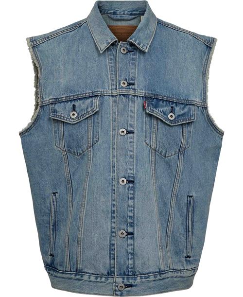 Se Levi's Relaxed Trucker Vest Kentucky Mand Blå Veste Relaxed Fit Str S - Bomuld hos Magasin ved Magasin