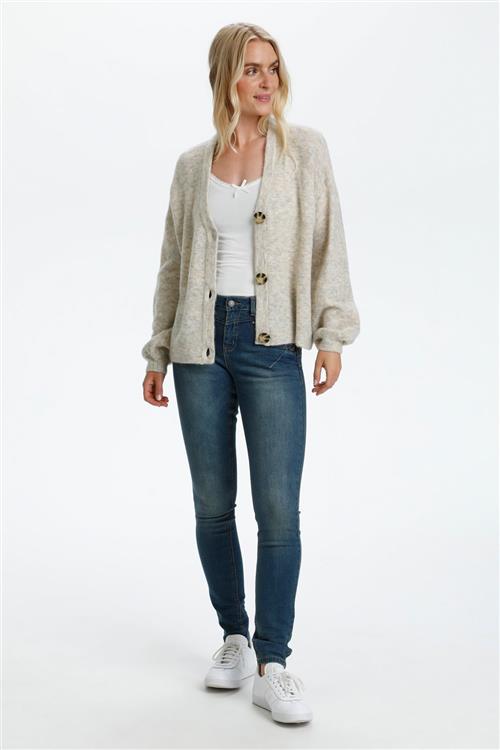 Cream Crmerle OZ Knit Cardigan Kvinde Oat Melange Cardigans Str XL - hos Magasin